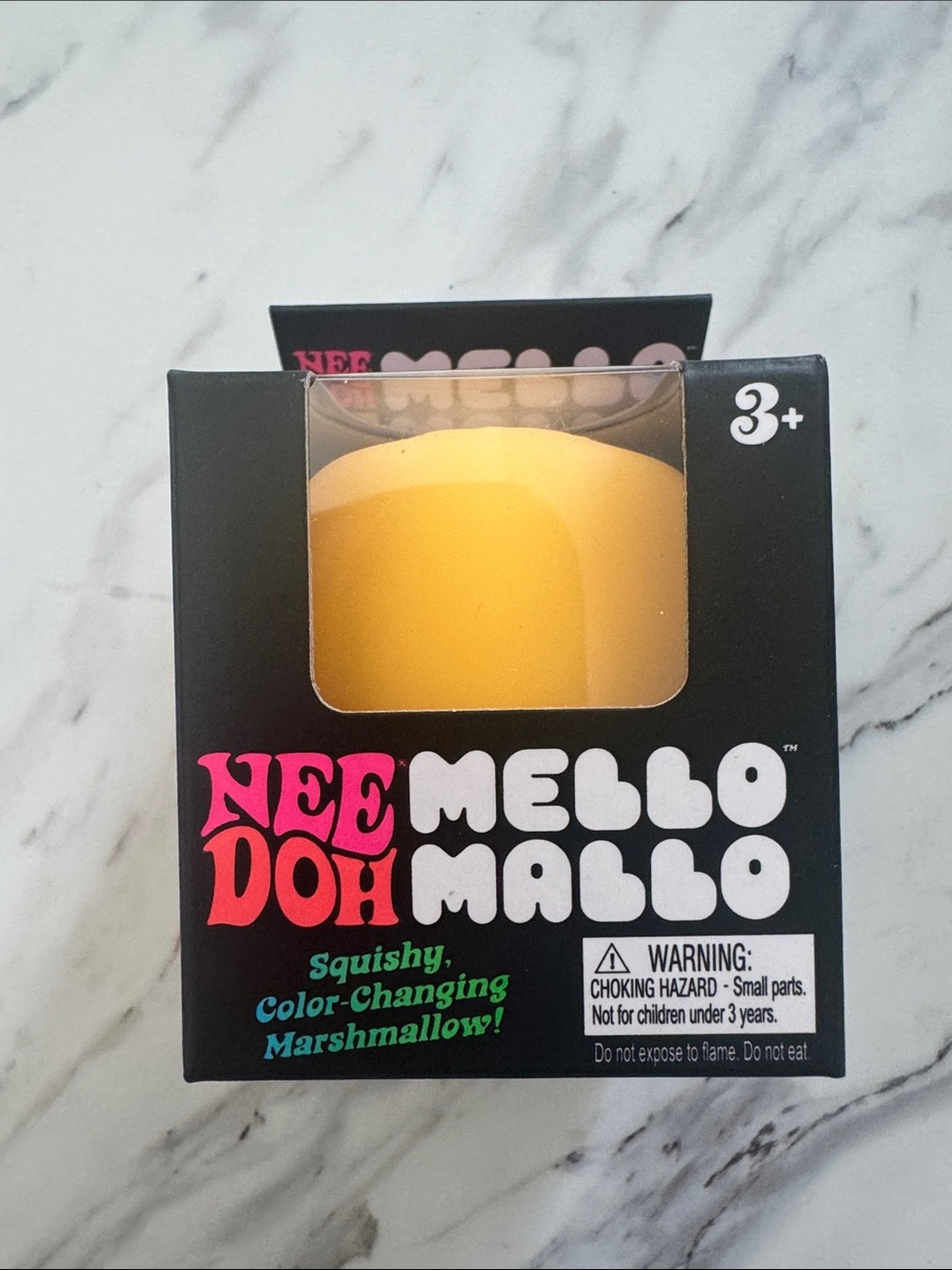 Authentic Needoh Mello Mallo Yellow Color-Changing Squishy Marshmallow Toy